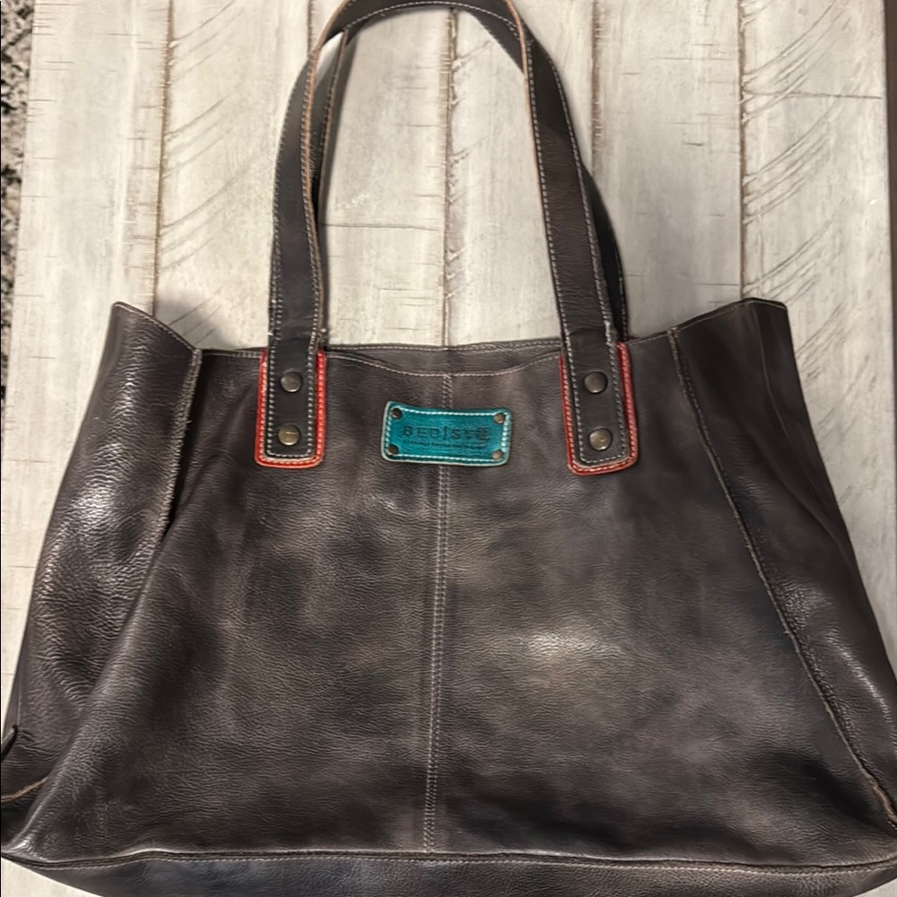 Bed Stu Black Leather Tote Bag
